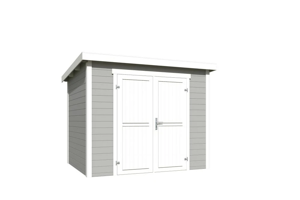 Outdoor Life Blokhut Mila Platinum Grey-Wit 250 x 200 cm - Afbeelding 2